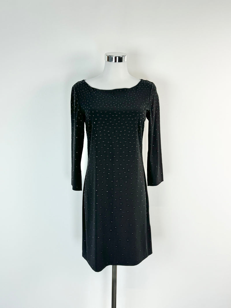 Armani Exchange Black Metal Stud Mini Dress - AU8