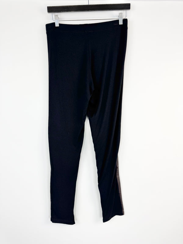 Obi New Zealand Black Leather Contrast Leggings NWT - AU14