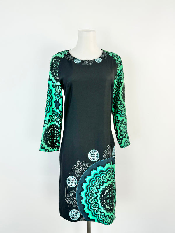 Desigual Green & Black Midi Dress - AU8