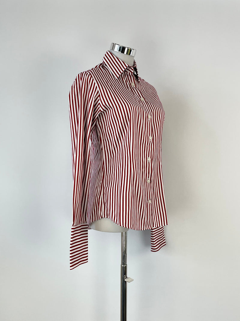 Rhodes & Beckett Red & White Striped Crisp Cotton Shirt - AU8