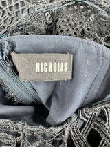 Nicholas Blue Black Lace Midi Dress - AU10