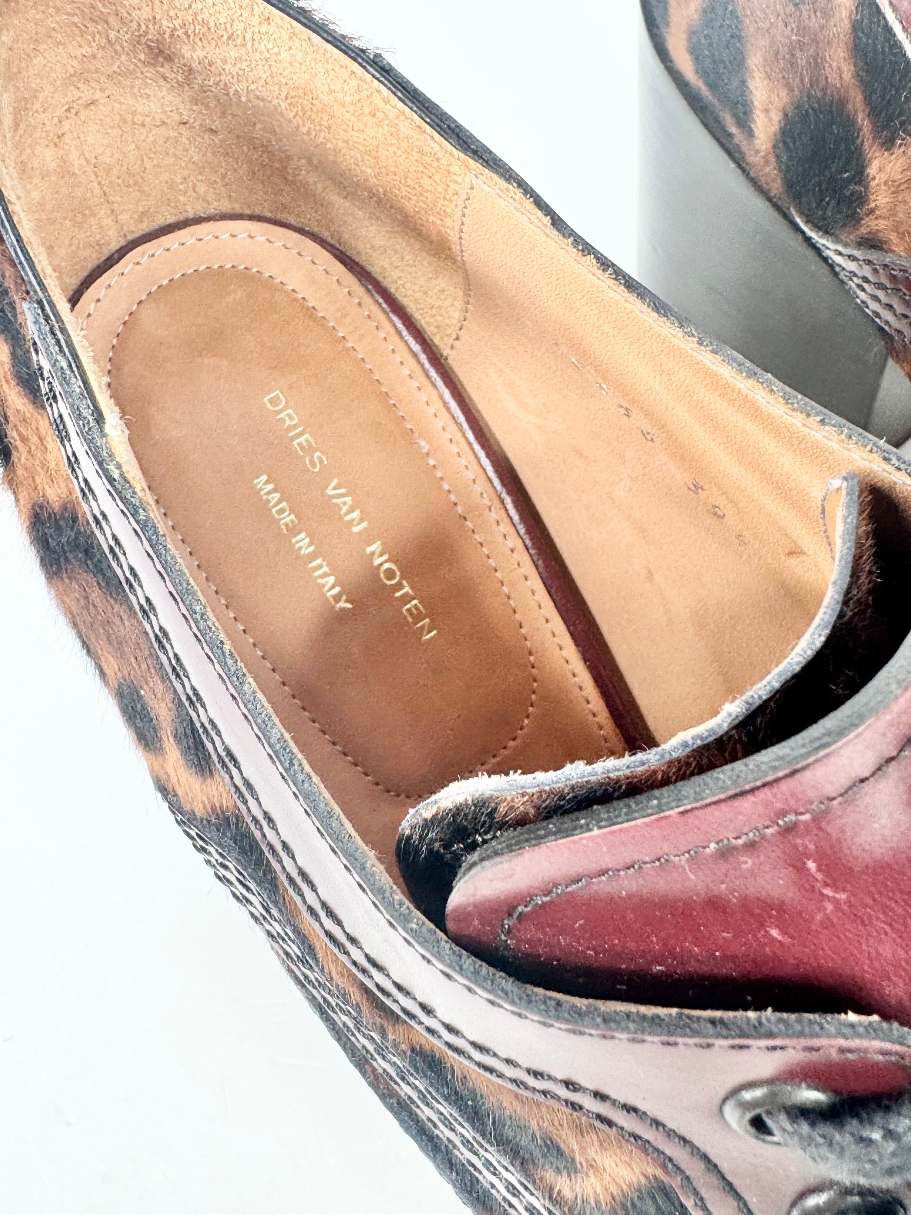 Dries van Noten Leopard Print Heeled Loafer - EU39.5