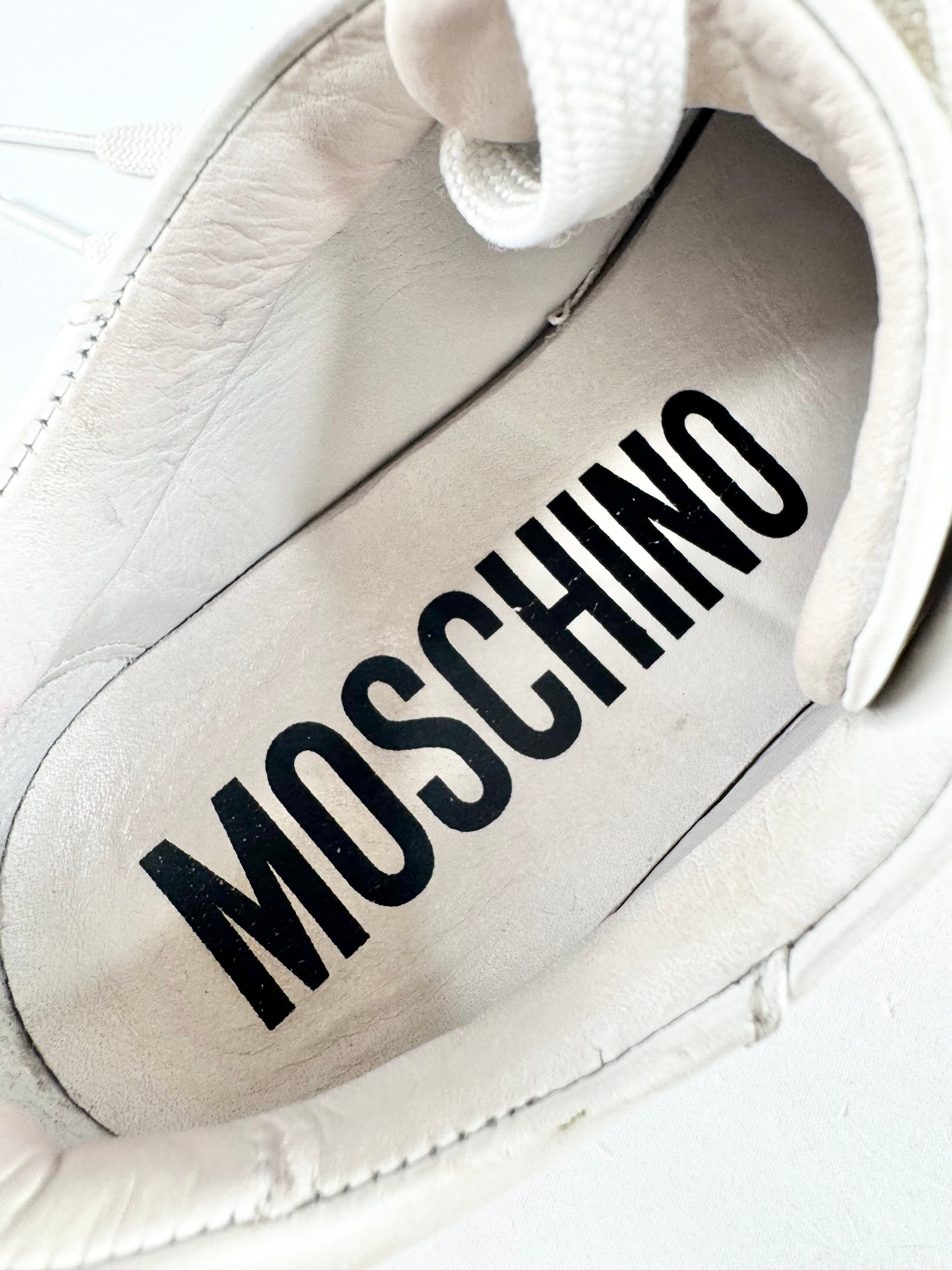 Moschino White Rainbow Logo Sneakers - EU36