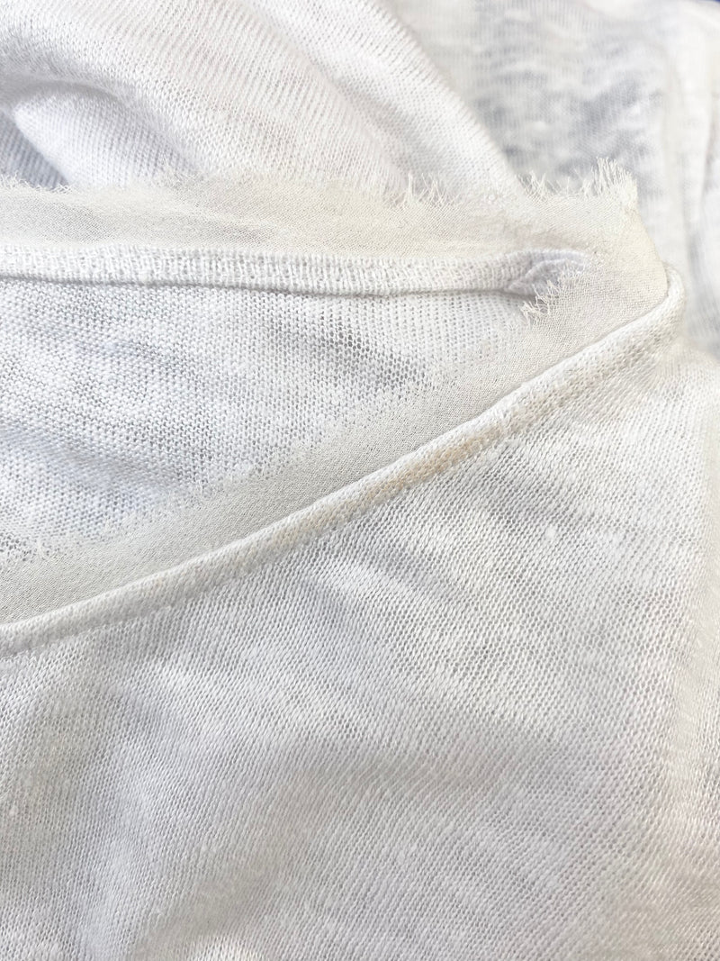 Husk Sheer White Linen T-Shirt - AU8