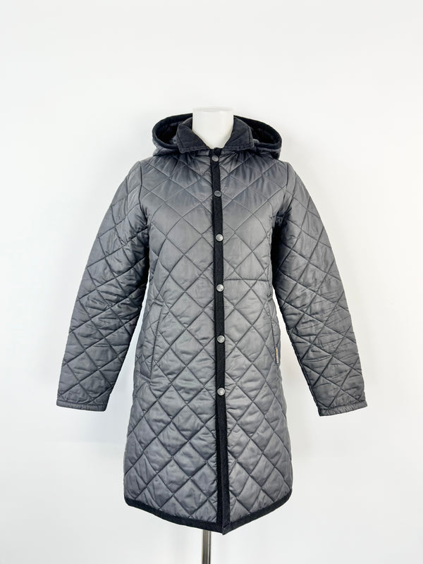 Lavenham Grey Black Quilted Coat - AU8/10