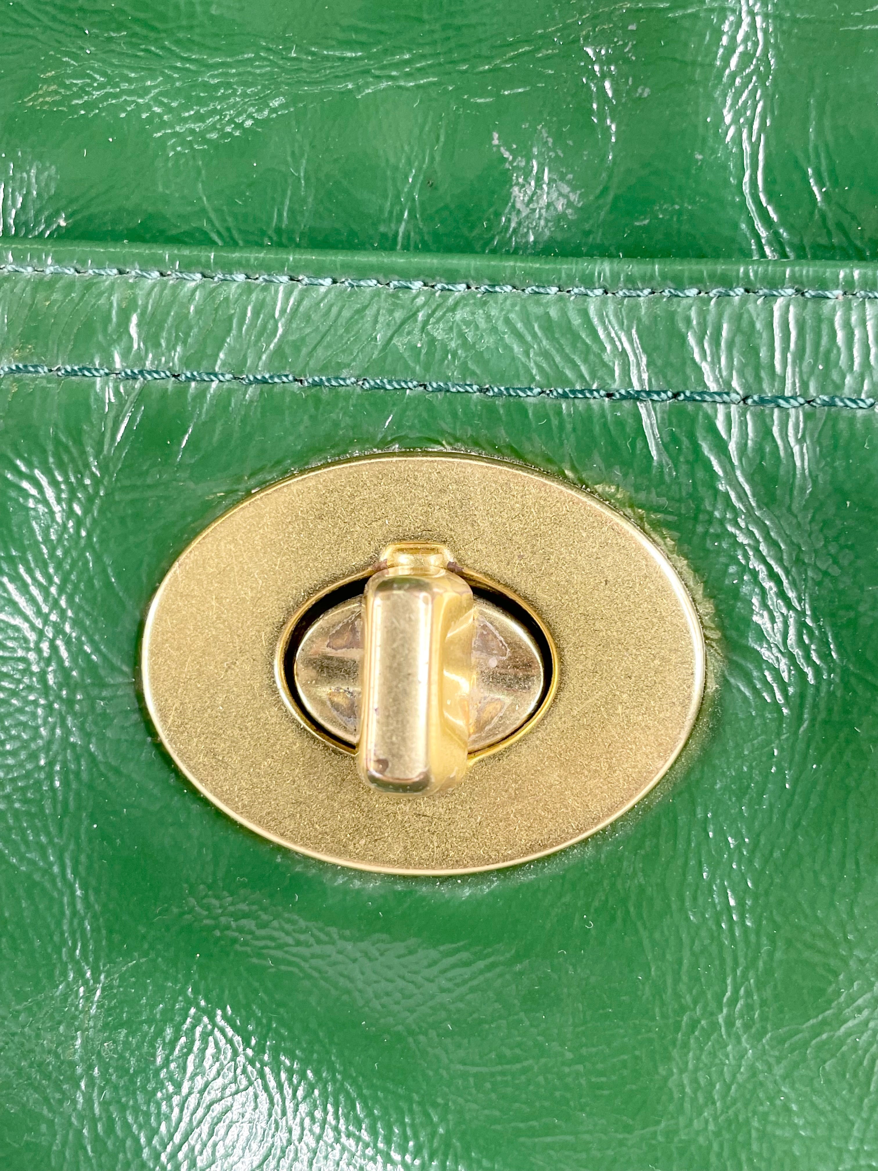 Coach Patent Green Leather Chelsea Shoulder Bag