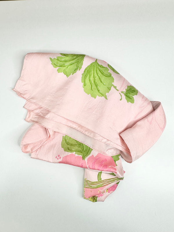 Vintage Blossom Pink Parrot Pattern Square Scarf