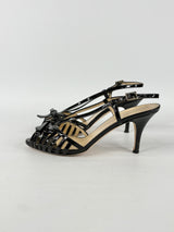 Kate Spade Patent Black Leather 'Sid' Sandals - EU38.5