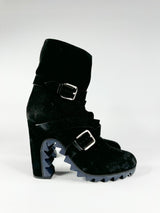 Jil Sanders Black Suede Heeled Boots - EU39