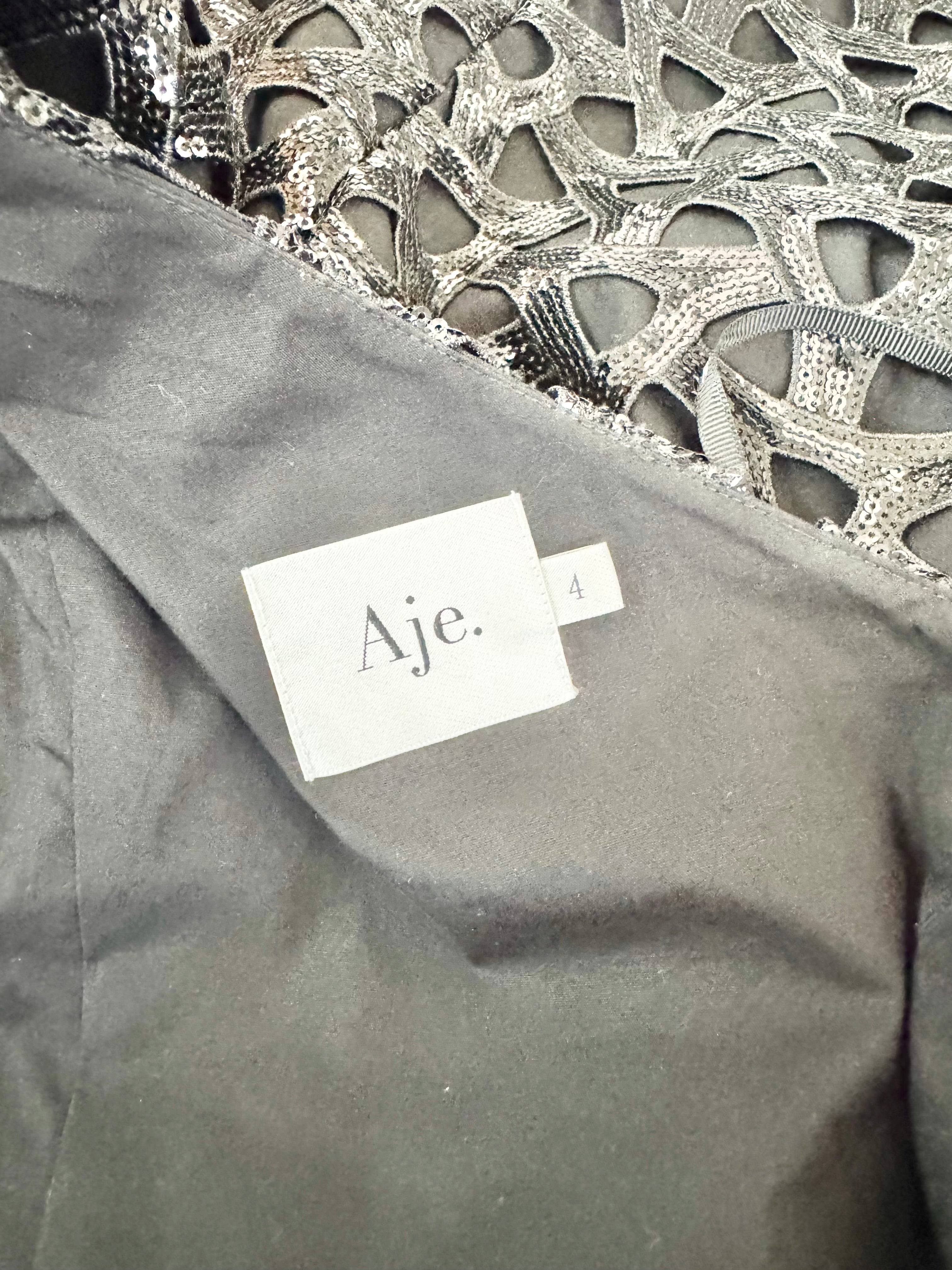 Aje Black Puff Sleeve Cocktail Dress - AU4