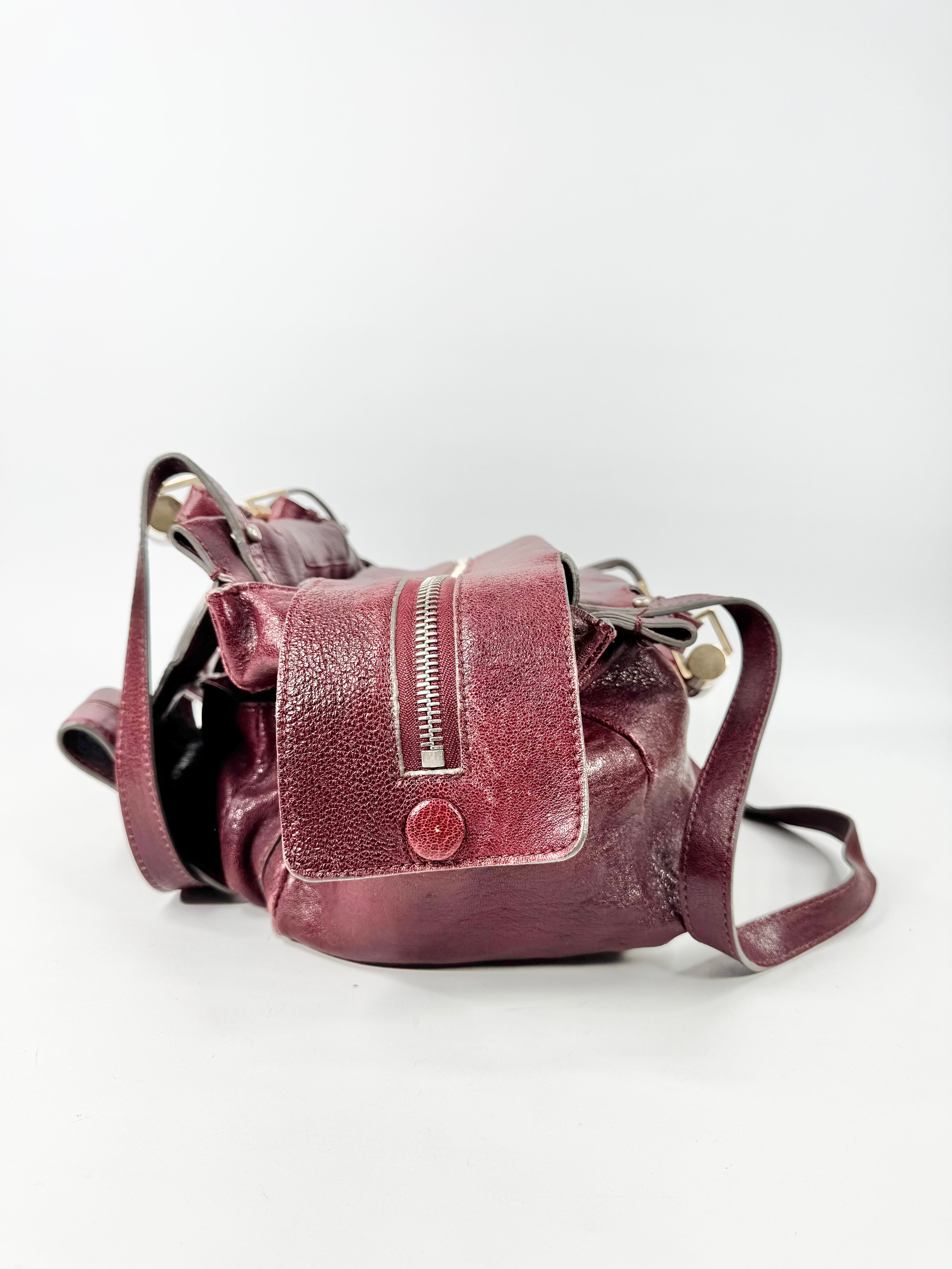 Chloé Burgundy Leather Saskia Square Tote Bag