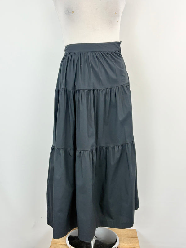 Staud Black Tiered Maxi Skirt - AU12