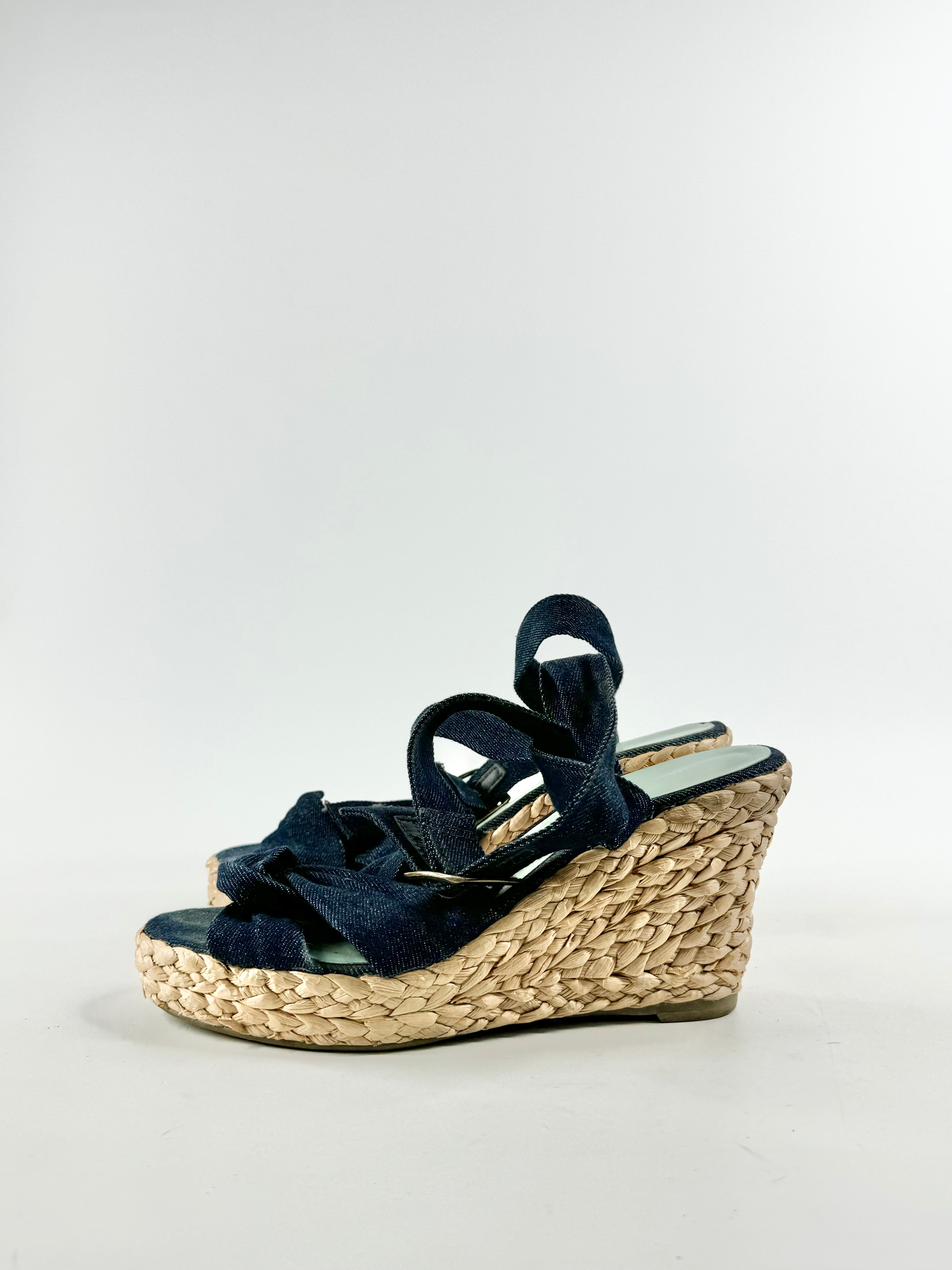 Sambag Denim Espadrille Wedges - EU38