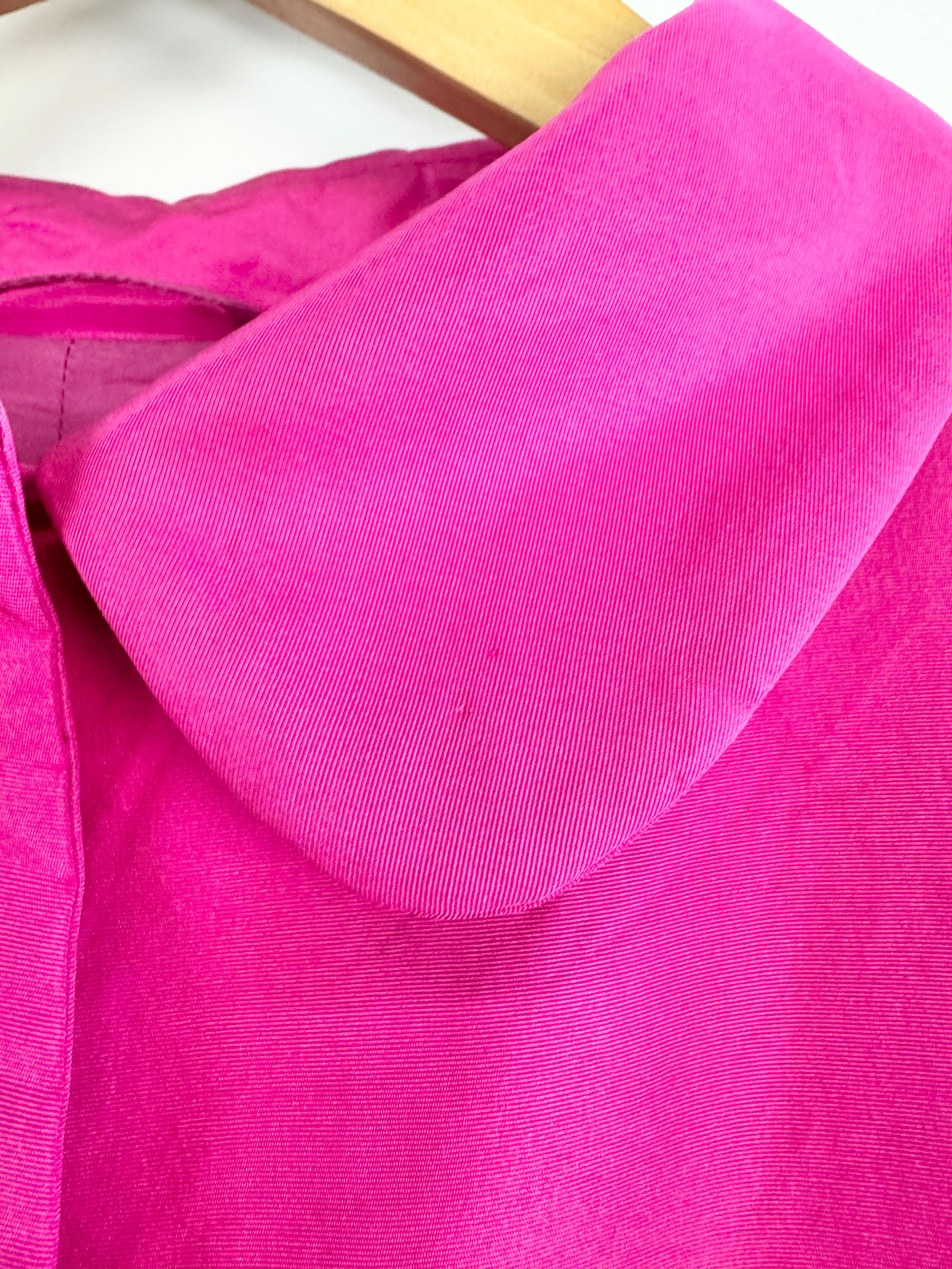 Prada Neon Fuchsia A-Line Swing Coat - AU10/12