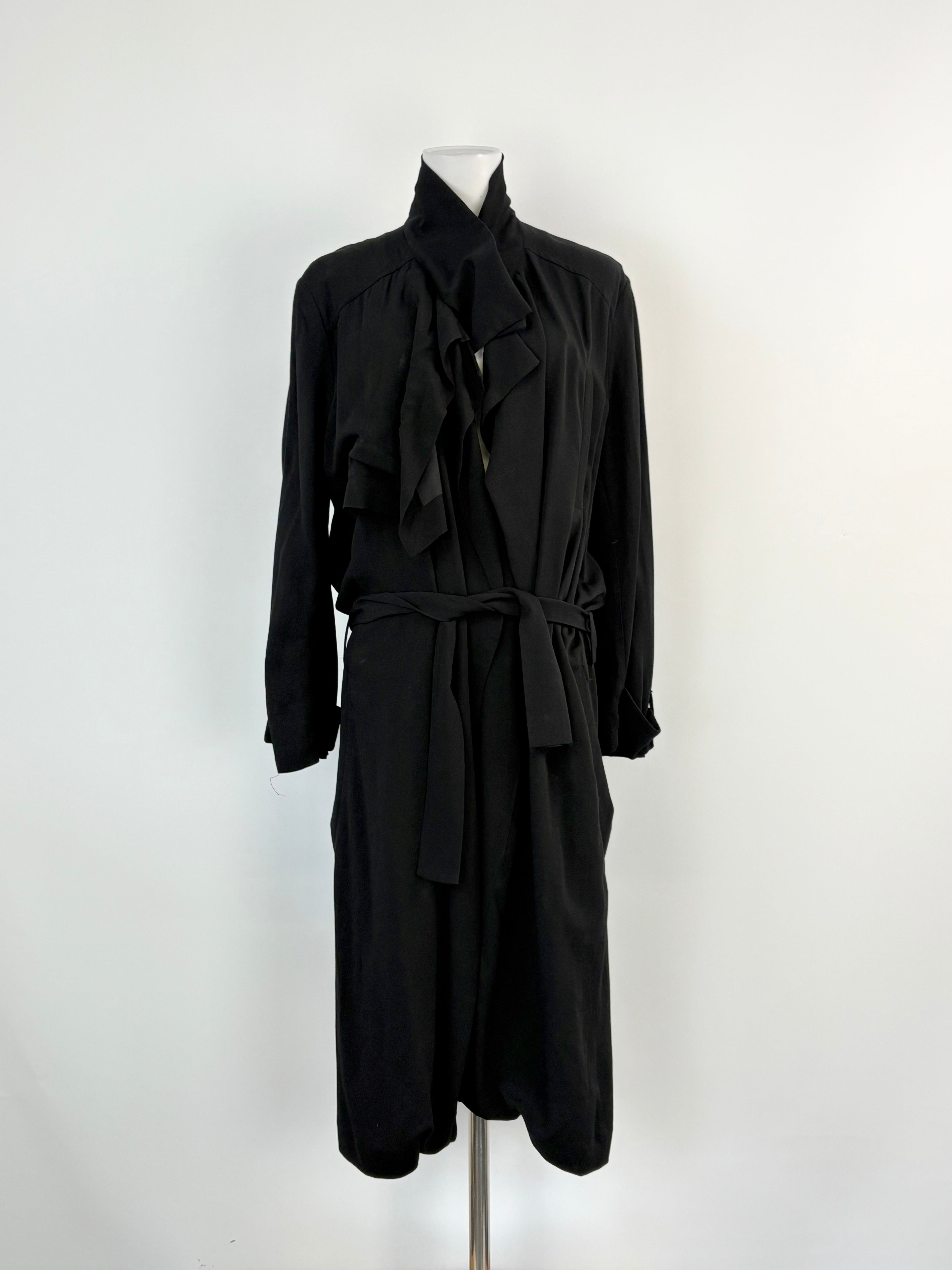 IRO Black Press-Stud Longline Coat - AU10