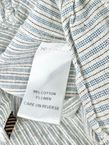 Billy Reid Striped Cotton Button Up T-Shirt - M