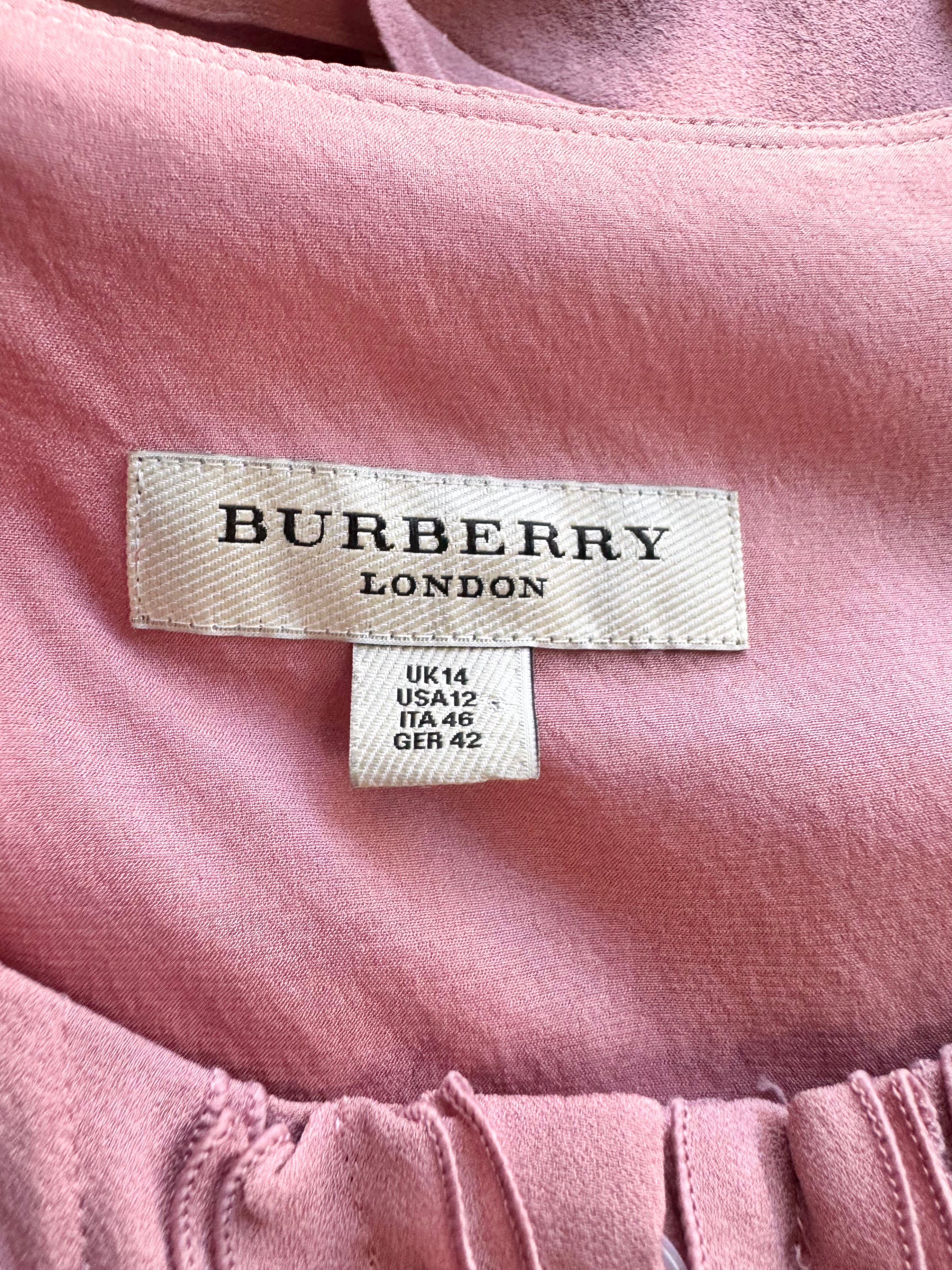 Burberry London 2010 Era Muted Peach Silk Dress - AU12/14