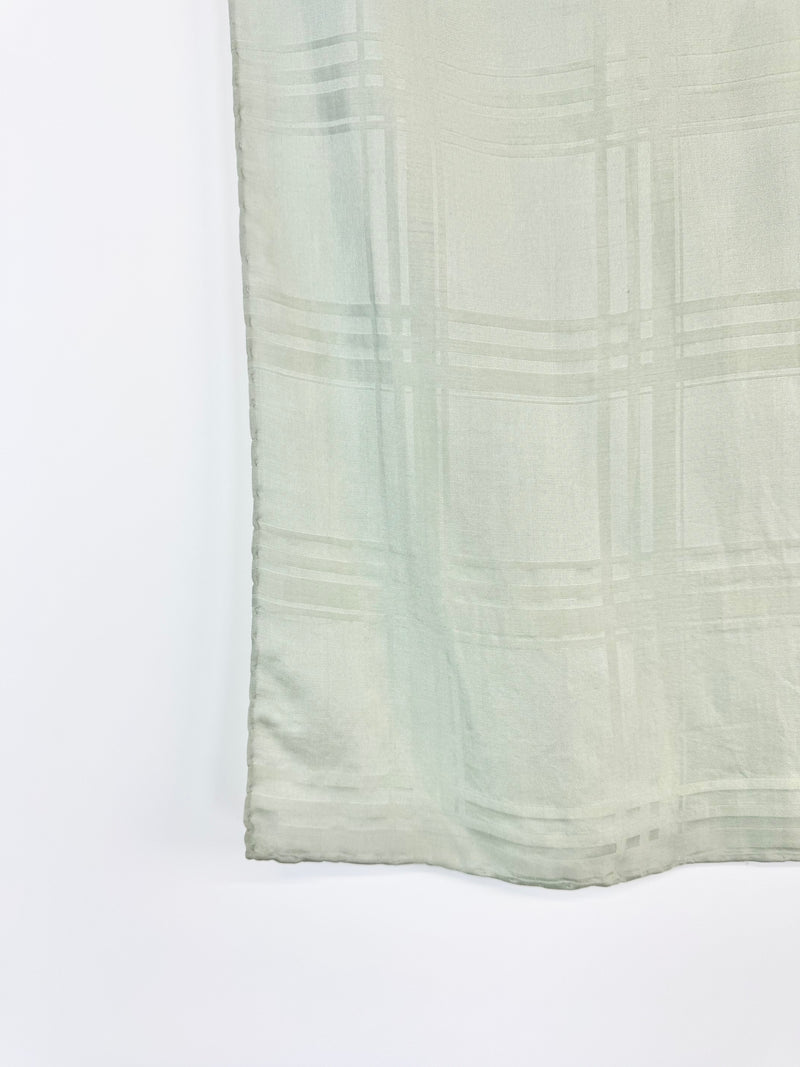 Vintage Jaeger Sage Green Silk Scarf