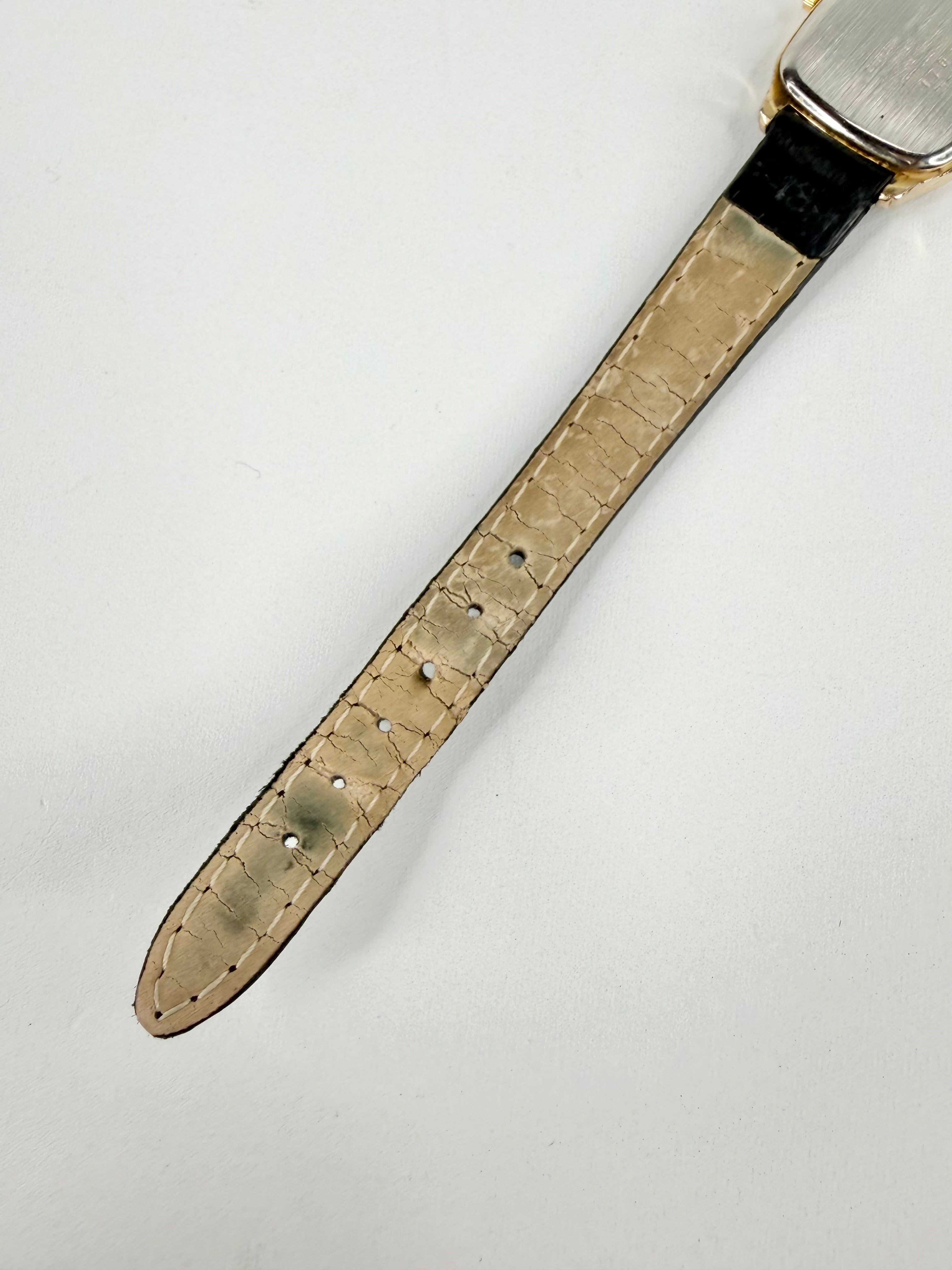 Vintage Citizen Sapphire Tank Gold Tone Rectangular Quartz Watch