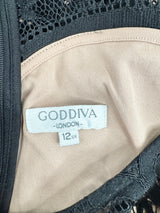 Goddiva London Black Lace Biege Body Con Dress - AU12