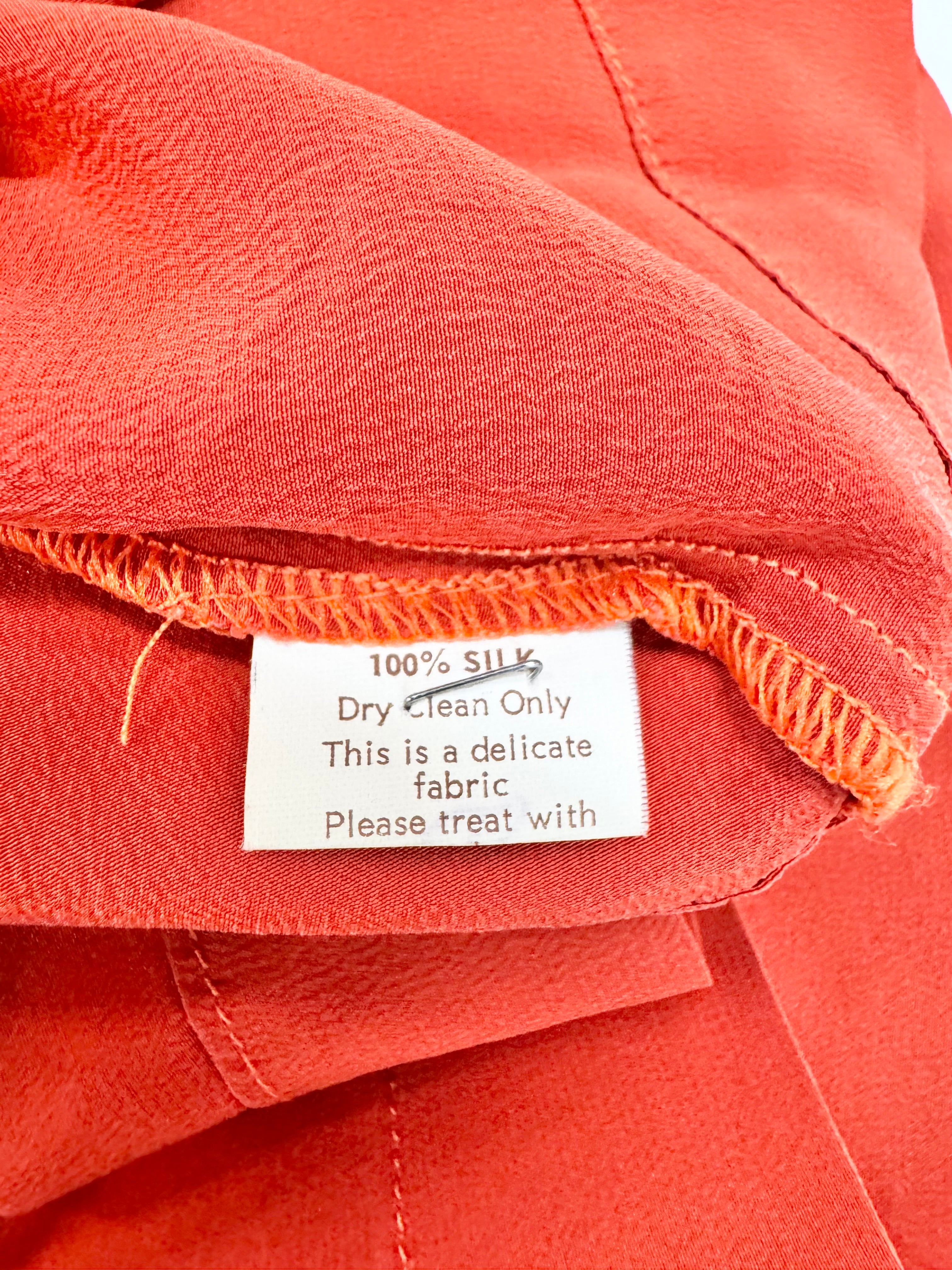 Obus Orange Silk Bobble Dress - AU12