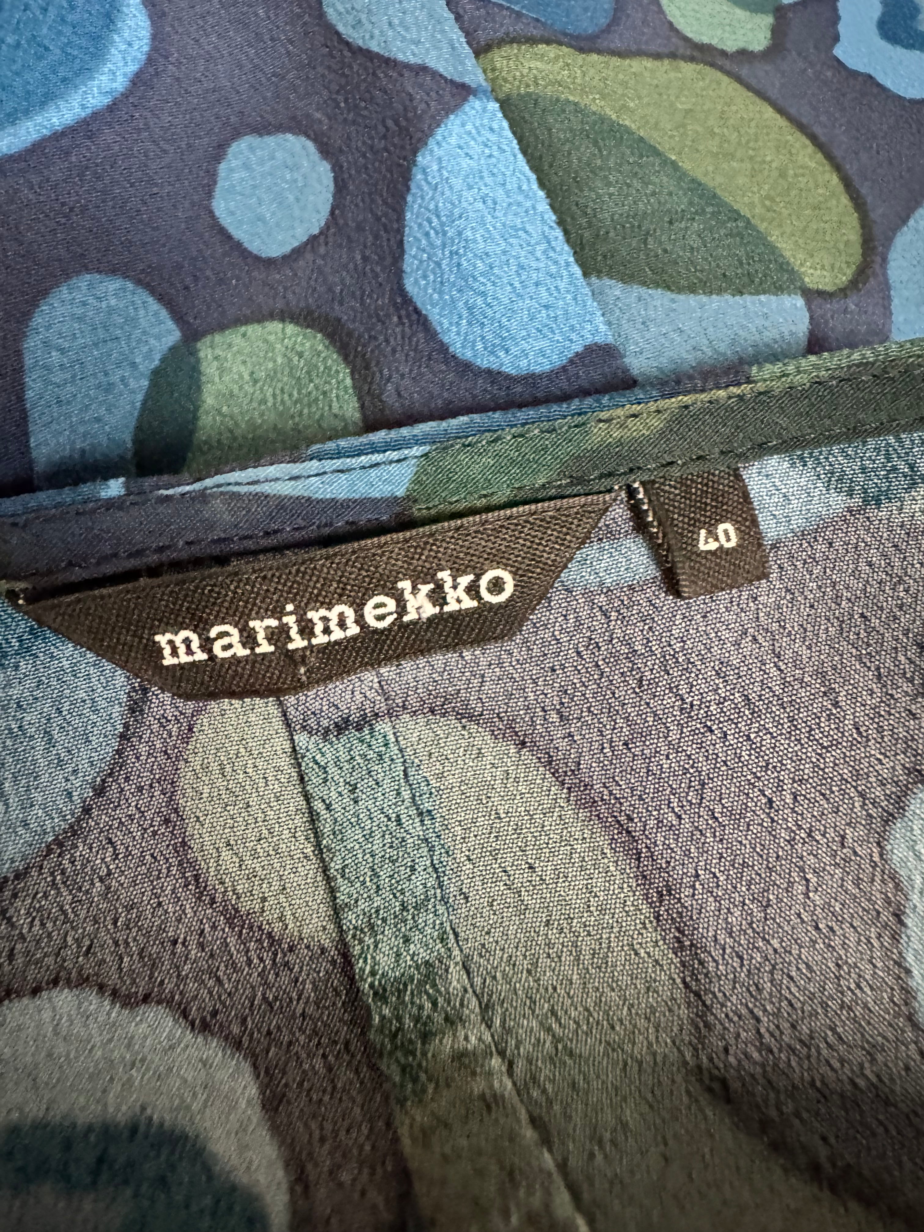 Marimekko Vapiti Blue 'Pilvipuutarha' Patterned A-Line Dress - AU12/14