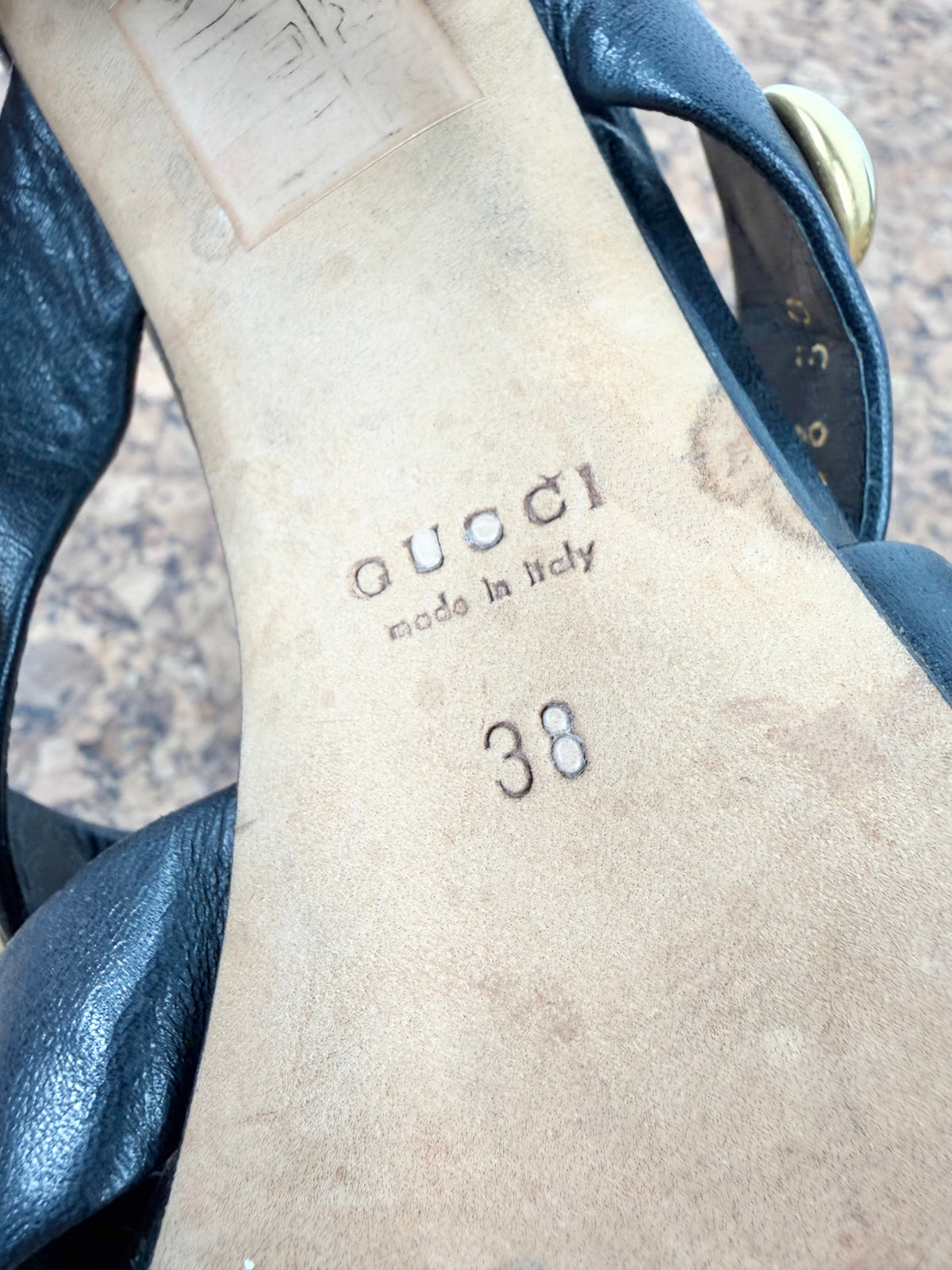 Gucci Black Studded Leather ‘Babushka’ Mules - EU38