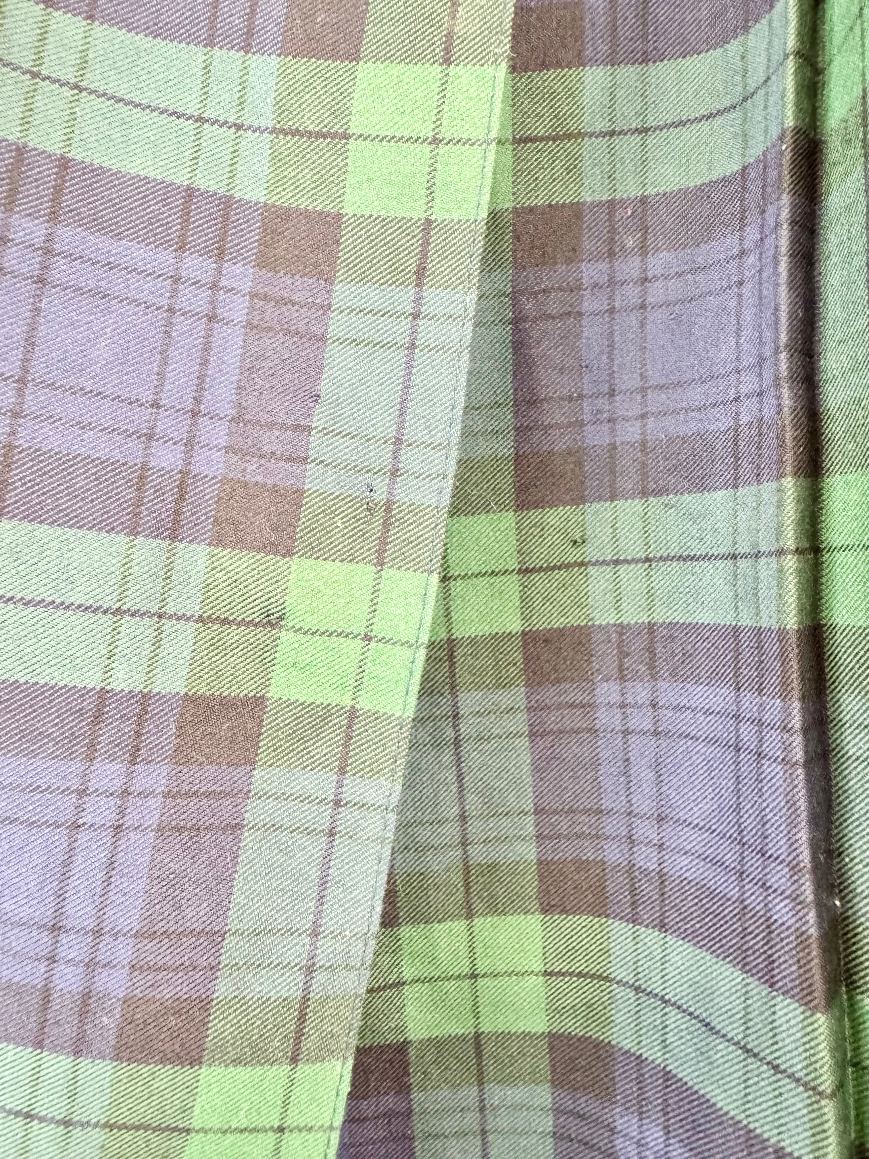 Vintage Skirtmaster Green & Blue Plaid Waist Pleated Skirt - AU14