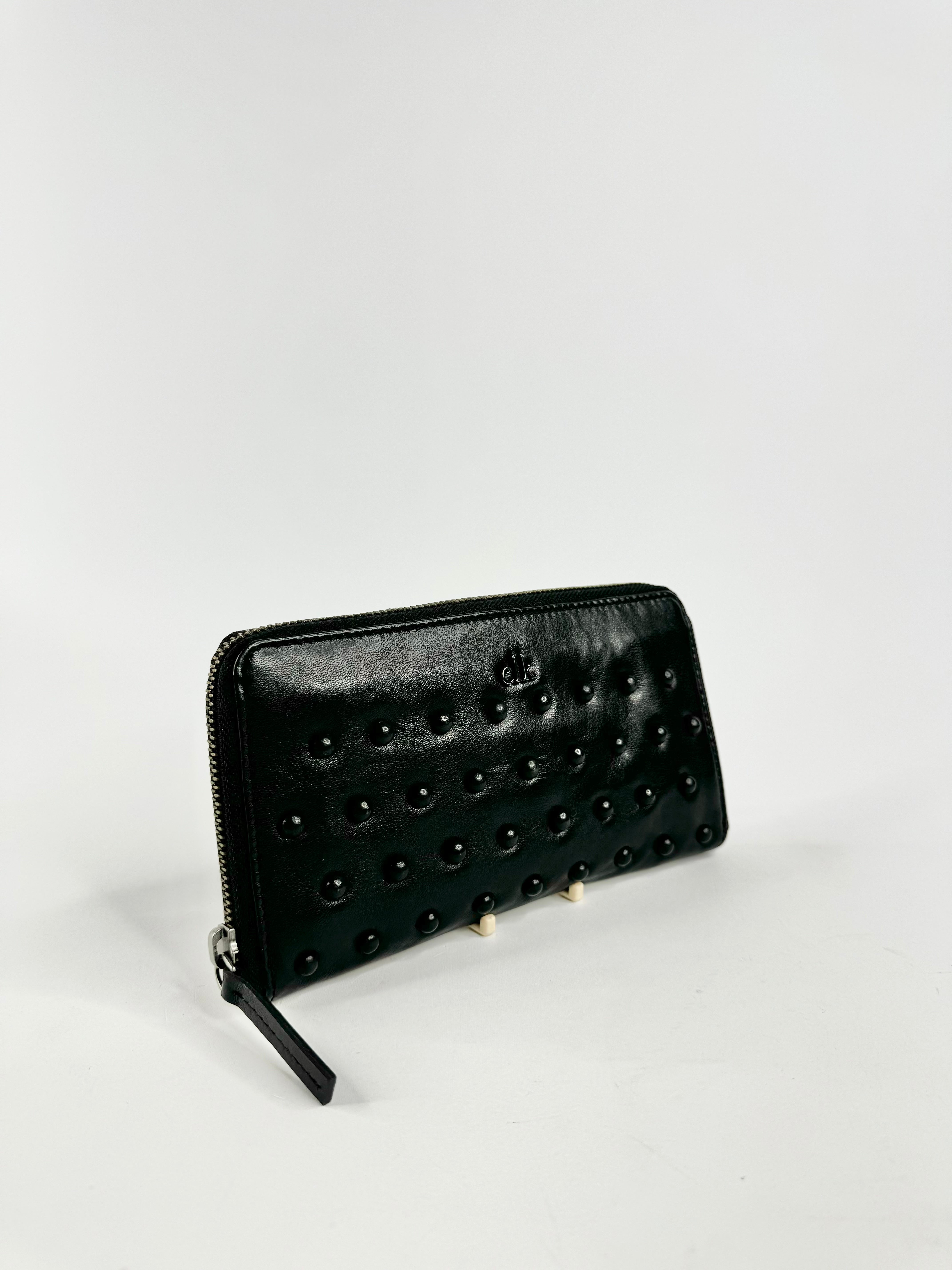 Elk Black Sable Large Studded Wallet NWT