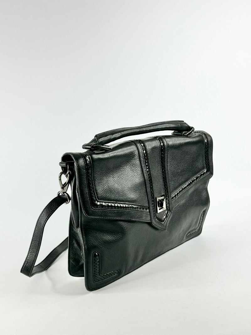 Mimco Black Grained Satchel