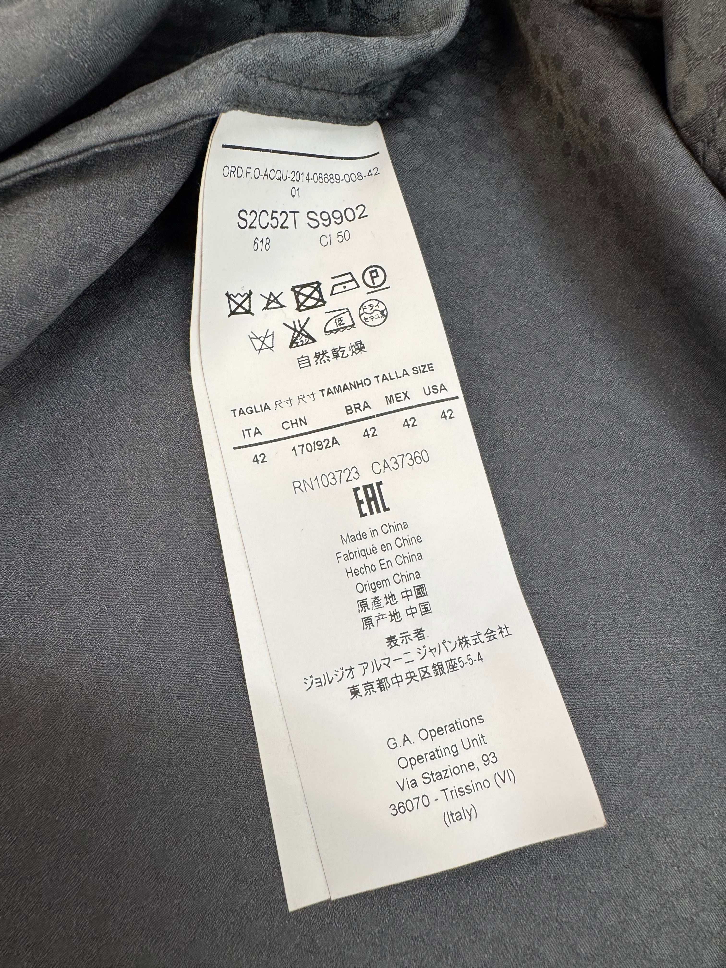 Emporio Armani Grey Silk Patterned Shirt - AU10/12