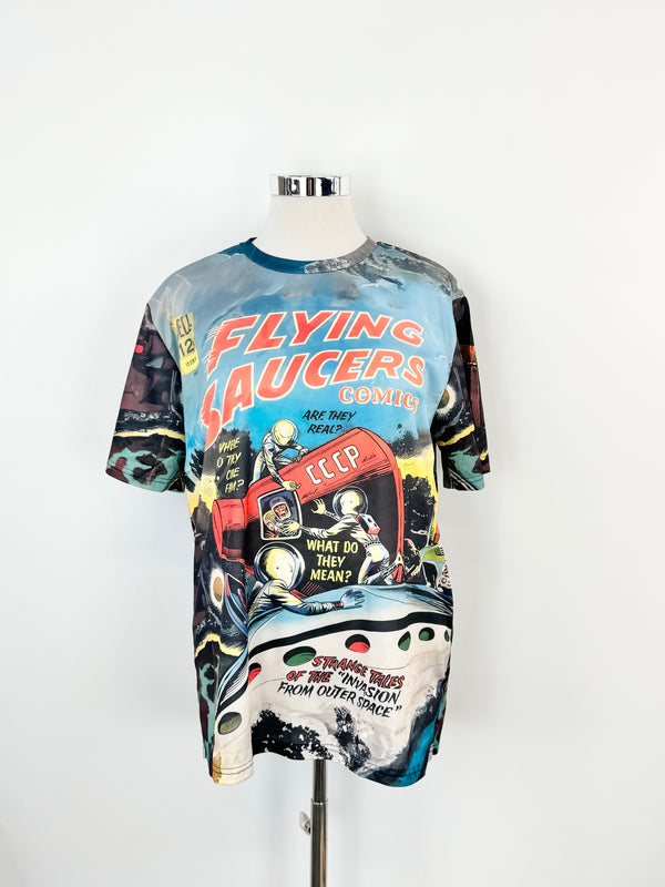 Grey Flying Saucers T-Shirt - M