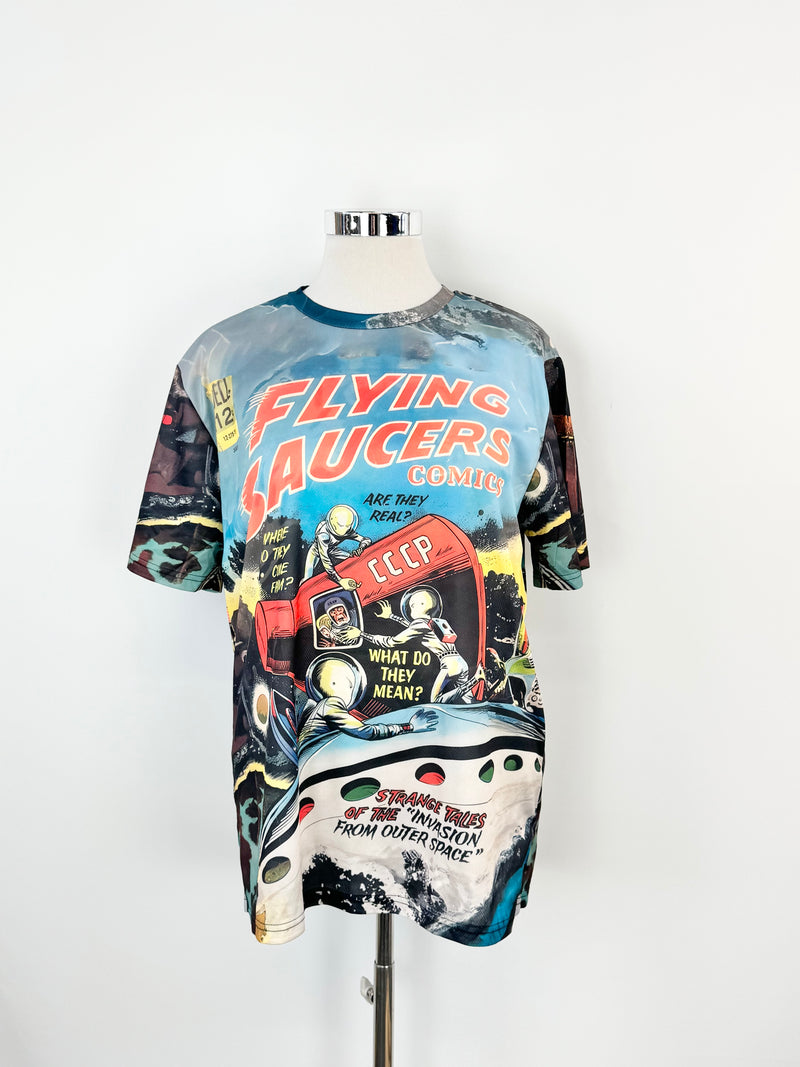 Grey Flying Saucers T-Shirt - M