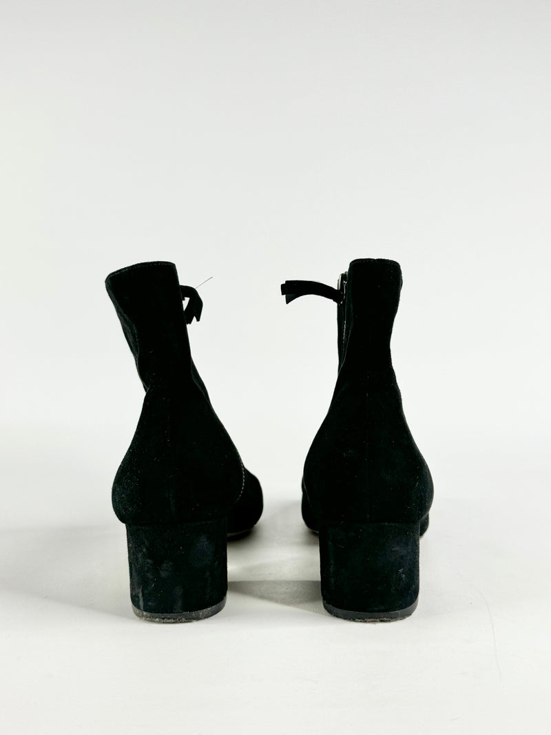 Halston Black Suede Ankle Boots - EU40