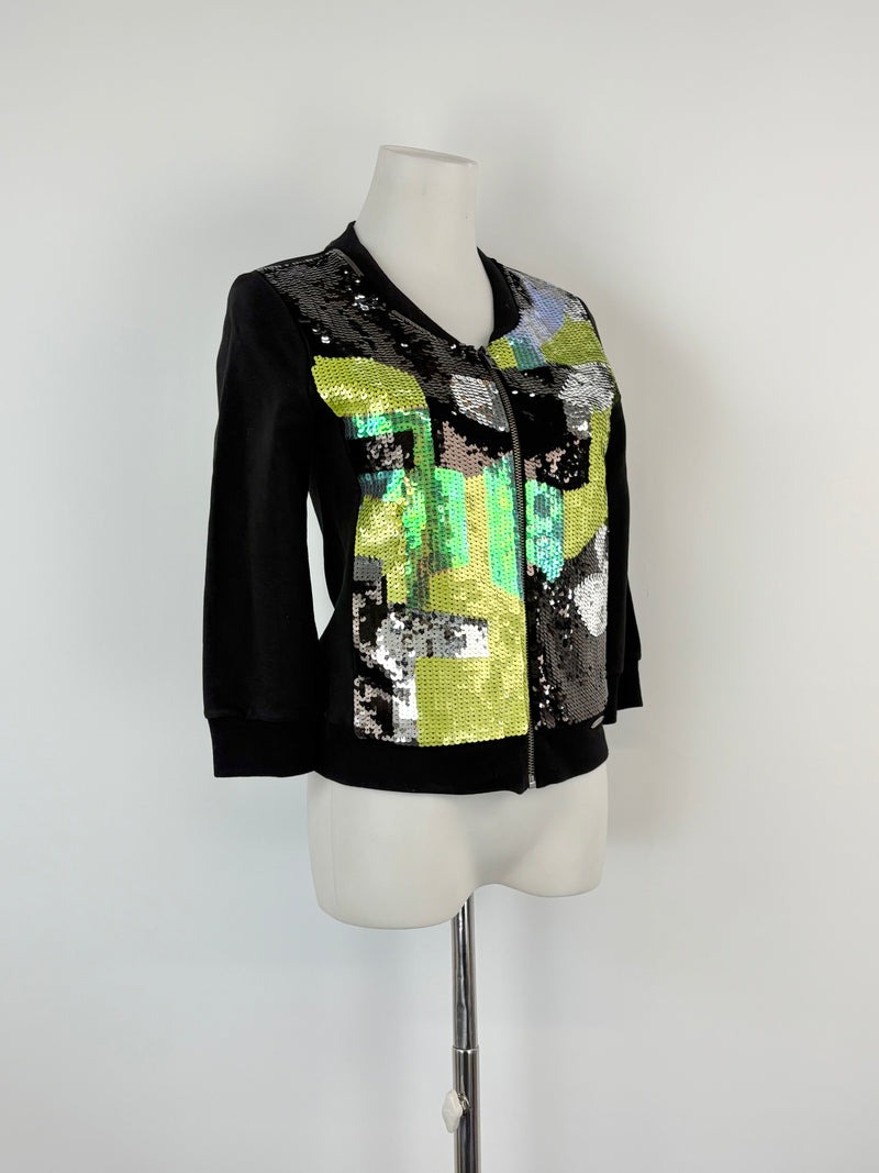 Luis de Parique Black Sequined Jacket - AU10/12