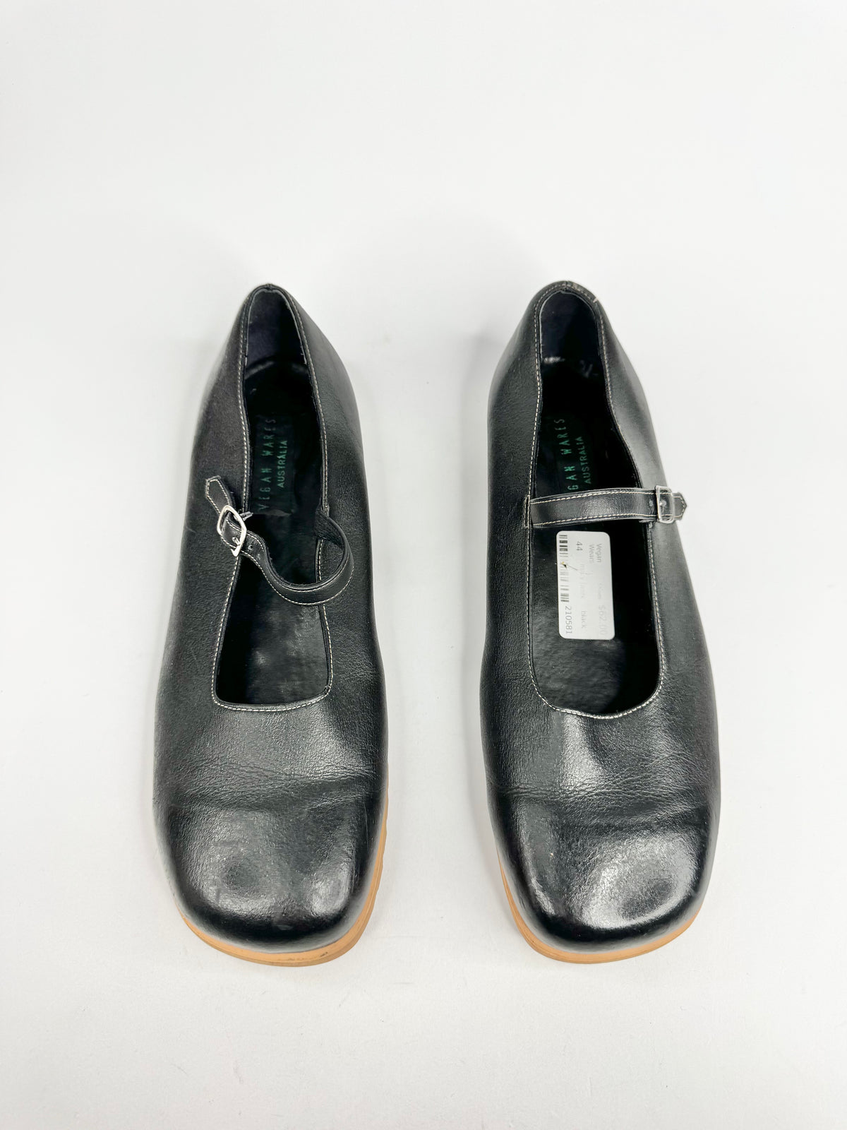 Vegan Leather Black Mary Janes - EU43