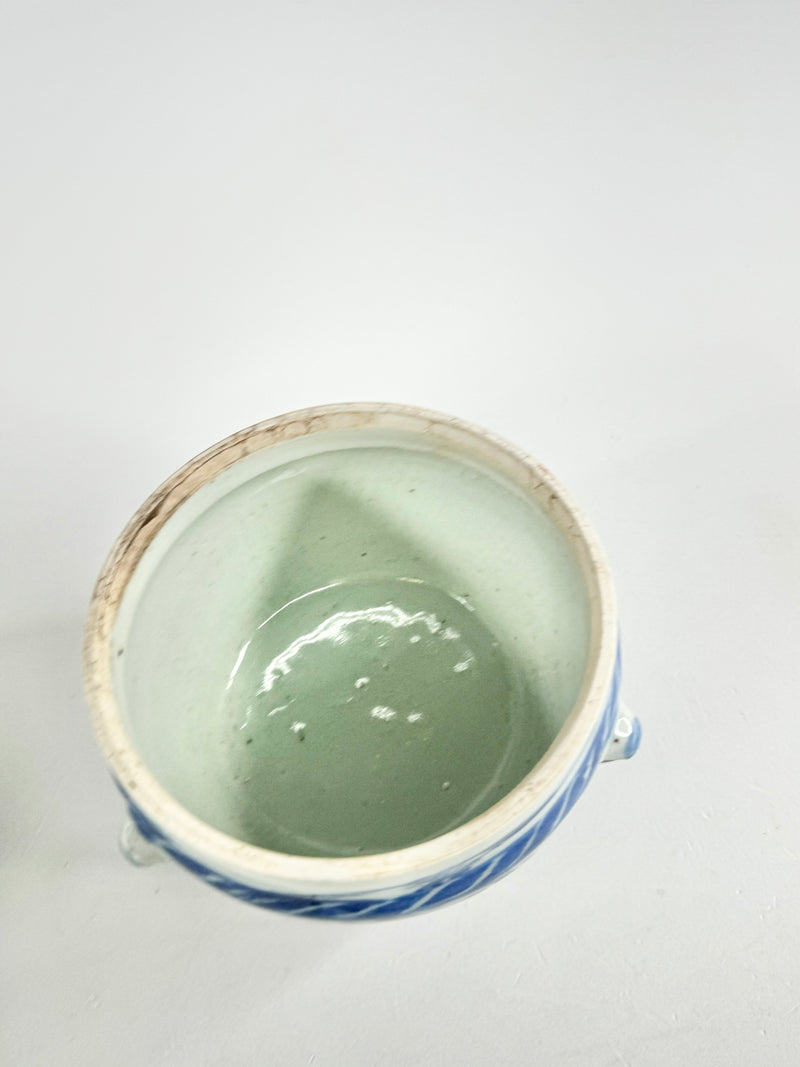 Antique Blue & White Fu Dog Ginger Jar