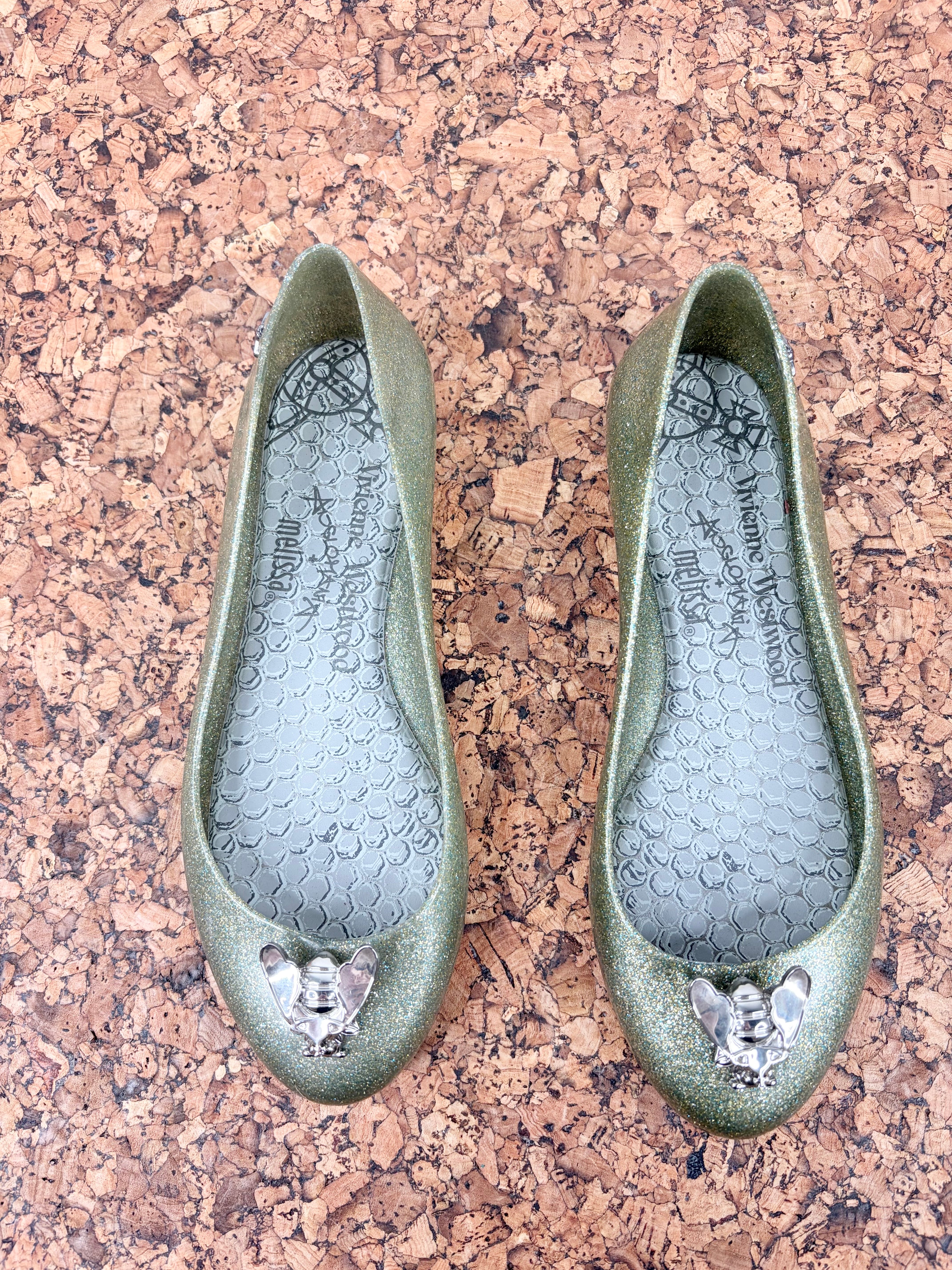Vivienne Westwood 'Anglomania' x Melissa Green Shimmer Bee Ballet Flats - EU37