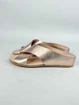 Django & Juliette Rose Gold Leather 'Harli-DJ' Sandals - EU40