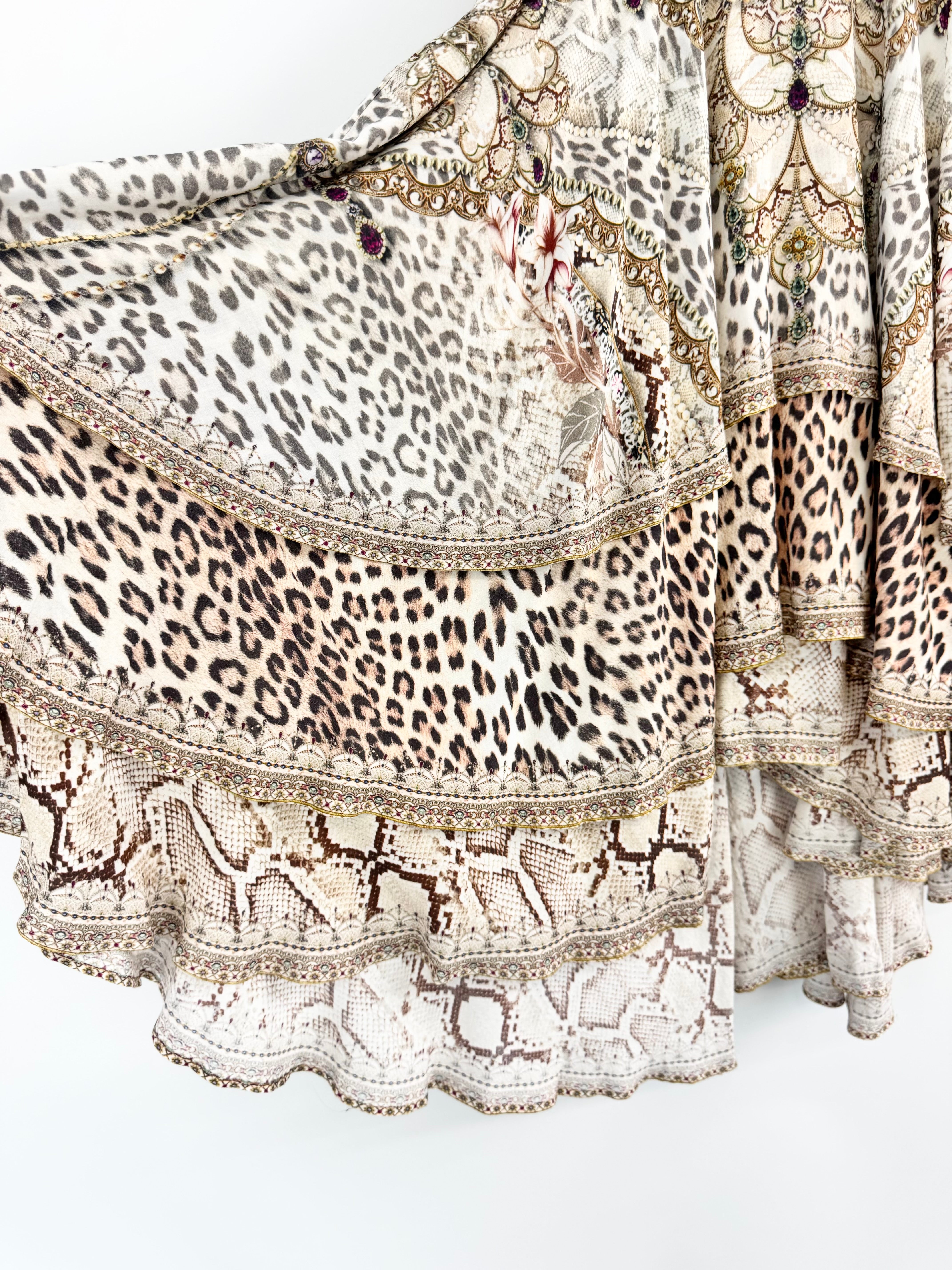 Milla by Camilla Animal Print and Crystal Studded Tiered Dress - 12 Years