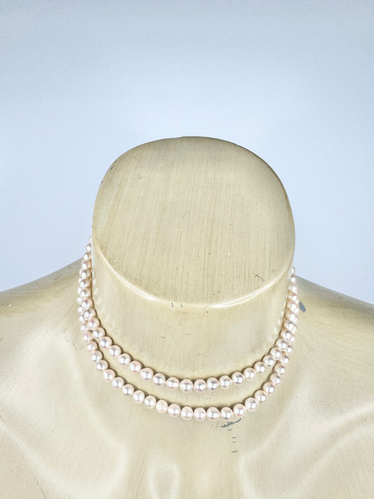 Double Layer Pearl & Silver Choker
