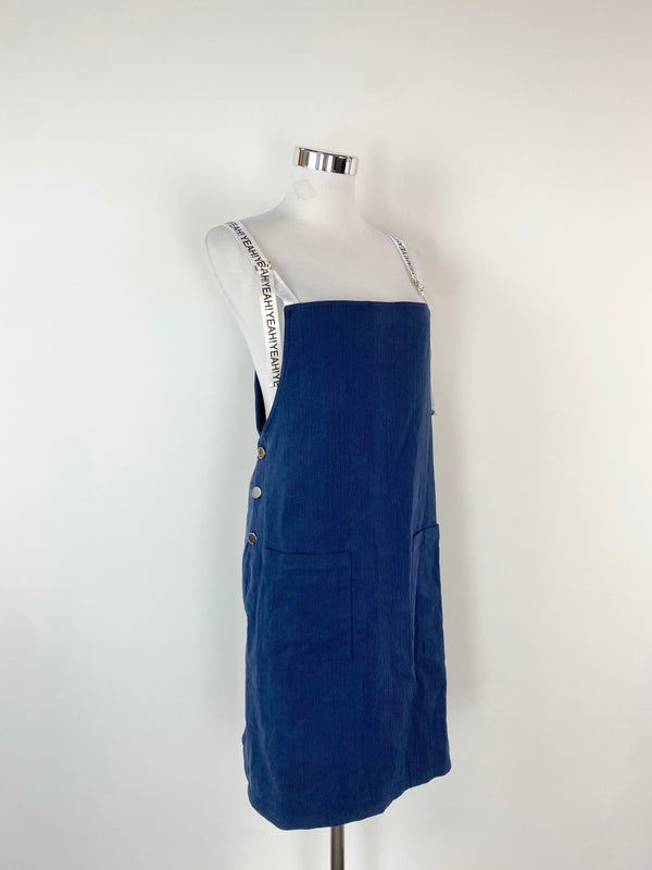 Handmade 'Yeah' Blue Pinafore - AU8/10