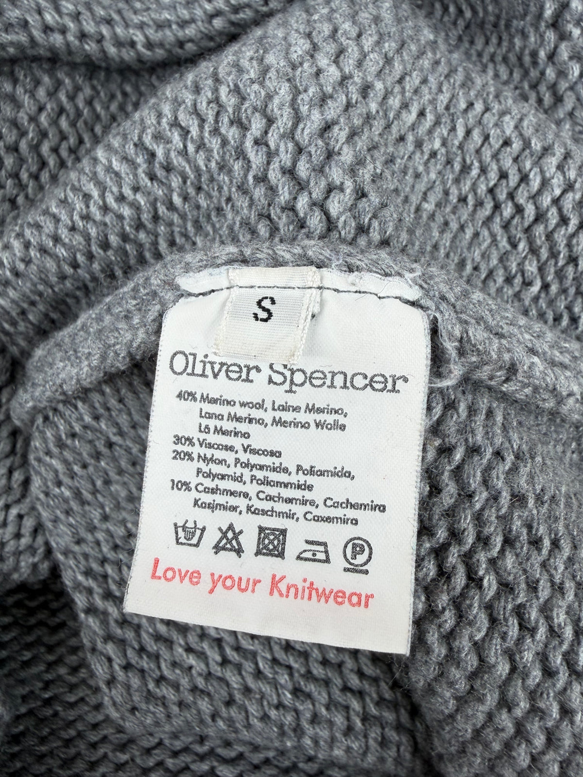 Oliver Spencer Grey Knitted Sweater - S