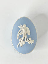 Wedgwood Blue Jasperware Mini Egg with Cherub Trinket Box