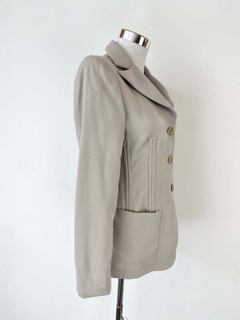 Armani Collezioni Stone Grey Corset Jacket - AU8/10