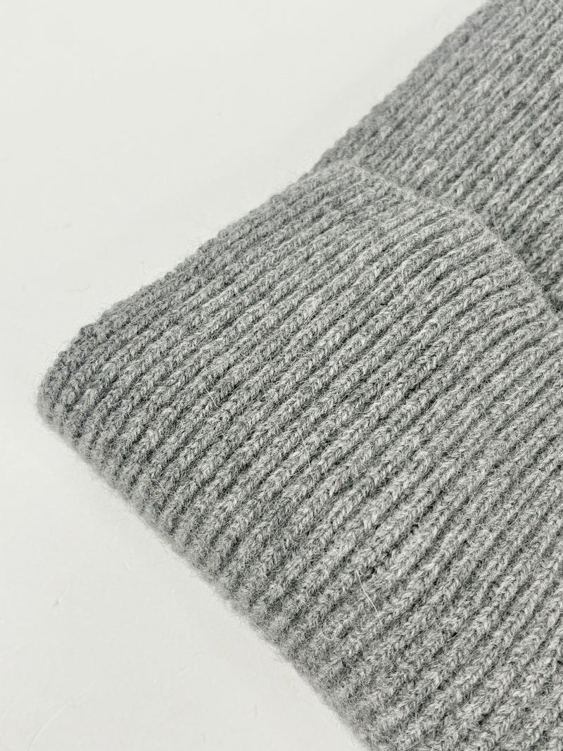 Johnstons of Elgin Charcoal Rib-Knit Wool Scarf
