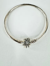 Pandora Silver & Crystal Snowflake Bangle