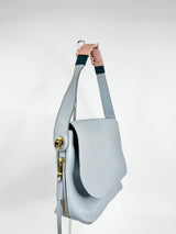 Fossil Cornflower Blue Grained Leather Shoulder Bag