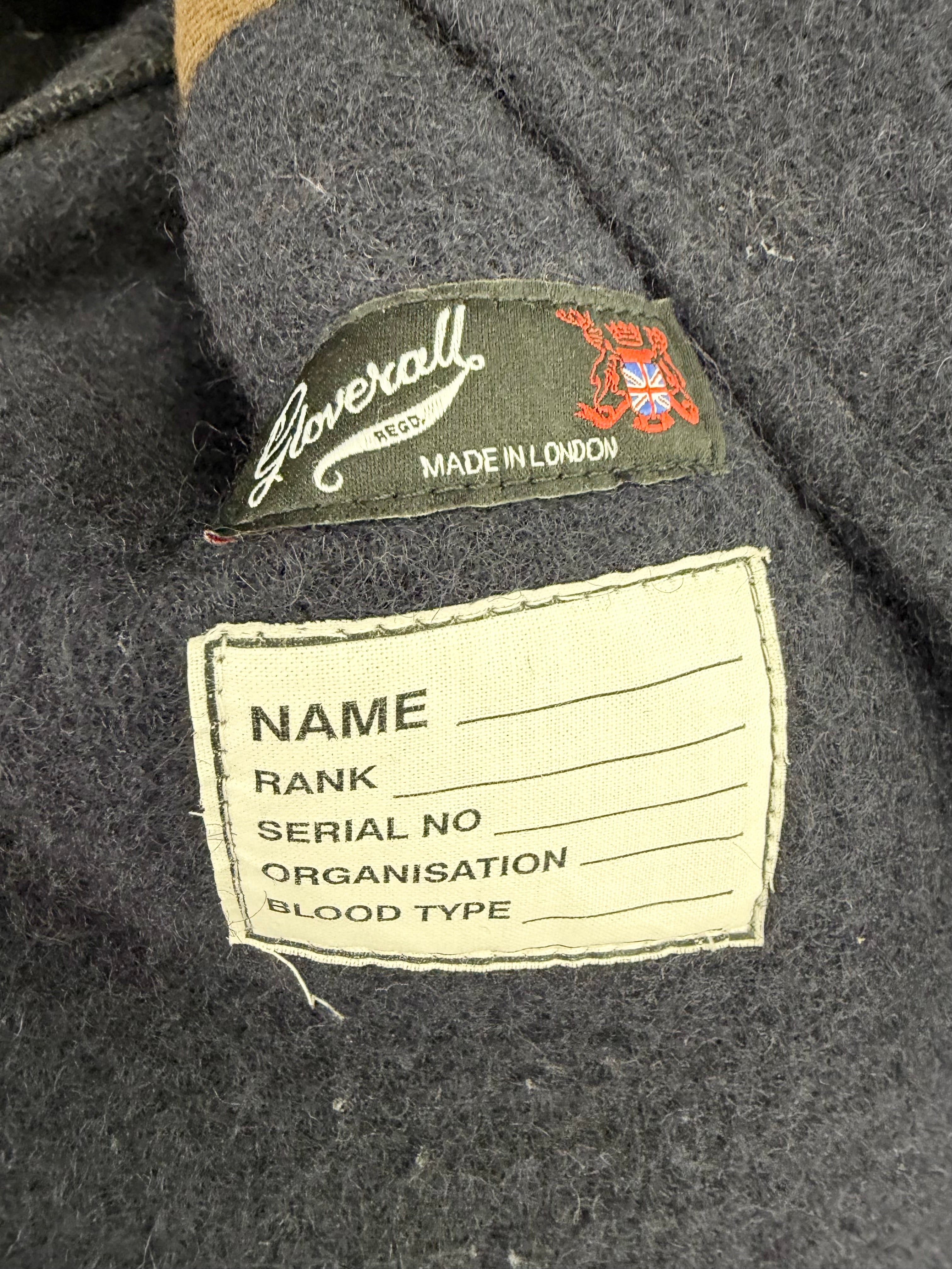 Fred Perry Navy Wool Button Up Coat - M