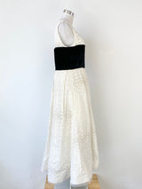 Alex Perry Black Velvet & Cream Sequin Gown - AU10